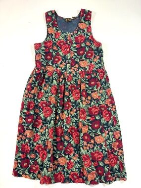 Eddie Bauer Vintage 90s Corduroy Pinafore Jumper Dress